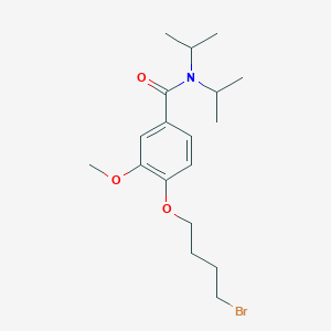molecular formula C18H28BrNO3 B12566013 Benzamide, 4-(4-bromobutoxy)-3-methoxy-N,N-bis(1-methylethyl)- CAS No. 188658-57-3