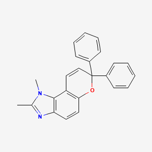 molecular formula C24H20N2O B12566062 1,2-Dimethyl-7,7-diphenyl-1,7-dihydropyrano[3,2-e]benzimidazole CAS No. 194917-86-7