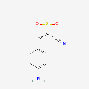 molecular formula C10H10N2O2S B12566071 3-(4-Aminophenyl)-2-(methanesulfonyl)prop-2-enenitrile CAS No. 160324-44-7