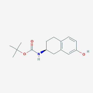 molecular formula C15H21NO3 B125661 (S)-tert-Butyl (7-hydroxy-1,2,3,4-tetrahydronaphthalen-2-yl)carbamate CAS No. 145822-55-5