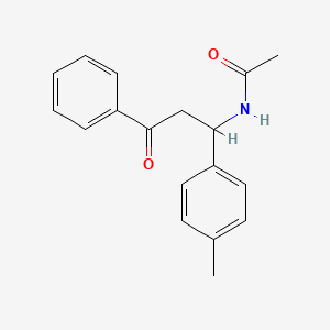 molecular formula C18H19NO2 B12566116 N-[1-(4-Methylphenyl)-3-oxo-3-phenylpropyl]acetamide CAS No. 195969-33-6