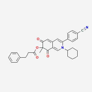 3-Phenylpropanoic acid [3-(4-cyanophenyl)-2-cyclohexyl-7-methyl-6,8-dioxo-7-isoquinolinyl] ester