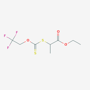 molecular formula C8H11F3O3S2 B12566230 Ethyl 2-{[(2,2,2-trifluoroethoxy)carbonothioyl]sulfanyl}propanoate CAS No. 312731-30-9