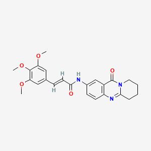 (2E)-N-(11-oxo-6,8,9,11-tetrahydro-7H-pyrido[2,1-b]quinazolin-2-yl)-3-(3,4,5-trimethoxyphenyl)acrylamide