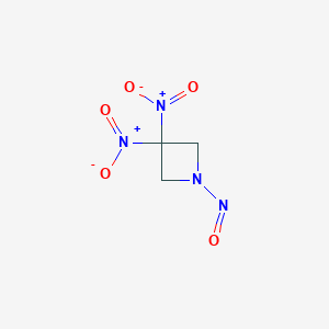 molecular formula C3H4N4O5 B12566307 Azetidine, 3,3-dinitro-1-nitroso- CAS No. 191017-87-5
