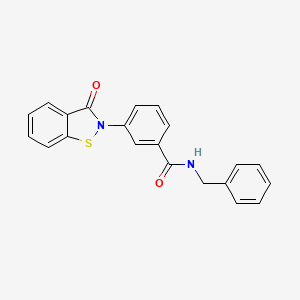 3-(3-oxo-1,2-benzothiazol-2-yl)-N-(phenylmethyl)benzamide