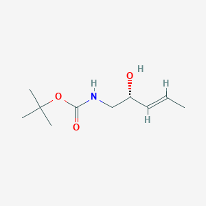 molecular formula C10H19NO3 B12566362 [(R,E)-2-Hydroxy-3-pentenyl]carbamic acid tert-butyl ester 