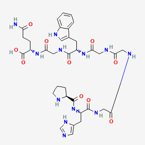 molecular formula C35H46N12O10 B12566370 L-Glutamine, L-prolyl-L-histidylglycylglycylglycyl-L-tryptophylglycyl- CAS No. 183871-89-8
