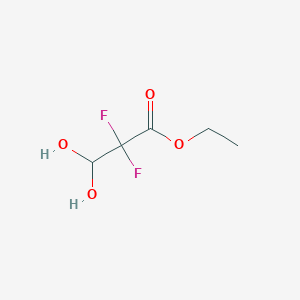 molecular formula C5H8F2O4 B12566396 Ethyl 2,2-difluoro-3,3-dihydroxypropanoate CAS No. 143698-04-8