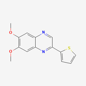 molecular formula C14H12N2O2S B12566421 Quinoxaline, 6,7-dimethoxy-2-(2-thienyl)- CAS No. 174892-02-5