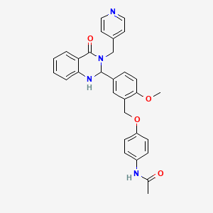 N-[4-[[2-methoxy-5-[4-oxo-3-(pyridin-4-ylmethyl)-1,2-dihydroquinazolin-2-yl]phenyl]methoxy]phenyl]acetamide