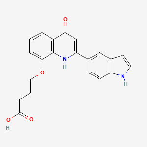 molecular formula C21H18N2O4 B12566461 4-{[2-(1H-Indol-5-yl)-4-oxo-1,4-dihydroquinolin-8-yl]oxy}butanoic acid CAS No. 188585-23-1