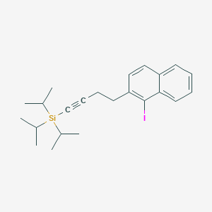 molecular formula C23H31ISi B12566490 Silane, [4-(1-iodo-2-naphthalenyl)-1-butynyl]tris(1-methylethyl)- CAS No. 223596-91-6