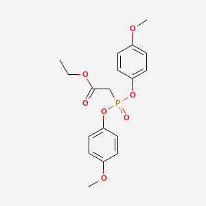 molecular formula C18H21O7P B12566501 Ethyl 2-bis(4-methoxyphenoxy)phosphorylacetate CAS No. 188945-30-4