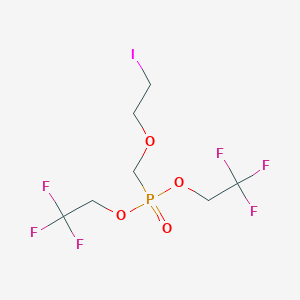 molecular formula C7H10F6IO4P B12566510 Phosphonic acid, [(2-iodoethoxy)methyl]-, bis(2,2,2-trifluoroethyl) ester CAS No. 186345-41-5