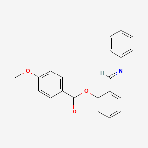 molecular formula C21H17NO3 B12566518 Benzoic acid, 4-methoxy-, 2-[(phenylimino)methyl]phenyl ester CAS No. 479354-16-0