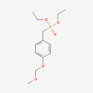 molecular formula C13H21O5P B12566543 Phosphonic acid, [[4-(methoxymethoxy)phenyl]methyl]-, diethyl ester CAS No. 144336-64-1