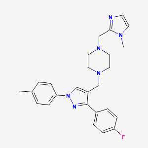 1-[[3-(4-Fluorophenyl)-1-(4-methylphenyl)-4-pyrazolyl]methyl]-4-[(1-methyl-2-imidazolyl)methyl]piperazine