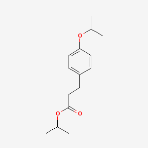 molecular formula C15H22O3 B12566580 Benzenepropanoic acid, 4-(1-methylethoxy)-, 1-methylethyl ester CAS No. 301224-94-2