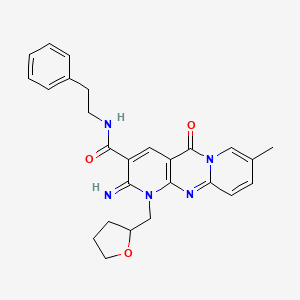 2-imino-8-methyl-5-oxo-1-(2-oxolanylmethyl)-N-(2-phenylethyl)-3-dipyrido[1,2-d:3',4'-f]pyrimidinecarboxamide
