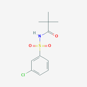 molecular formula C11H14ClNO3S B12566628 N-(3-Chlorobenzene-1-sulfonyl)-2,2-dimethylpropanamide CAS No. 189076-97-9