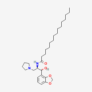 molecular formula C30H50N2O4 B12566630 N-[(1R,2R)-2-(1,3-benzodioxol-5-yl)-2-hydroxy-1-(1-pyrrolidinylmethyl)ethyl]-hexadecanamide 