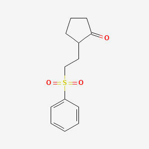 molecular formula C13H16O3S B12566642 Cyclopentanone, 2-[2-(phenylsulfonyl)ethyl]- CAS No. 495417-45-3