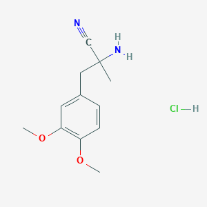 molecular formula C12H17ClN2O2 B125667 rac alpha-Amino-3,4-dimethoxy-alpha-methylbenzenepropanenitrile Hydrochloride CAS No. 2544-12-9