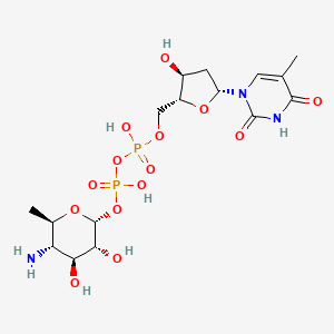 molecular formula C16H27N3O14P2 B1256685 dTDP-4-amino-4,6-dideoxy-alpha-D-glucose 