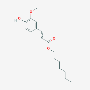 molecular formula C17H24O4 B12566880 Heptyl 3-(4-hydroxy-3-methoxyphenyl)prop-2-enoate CAS No. 296250-88-9