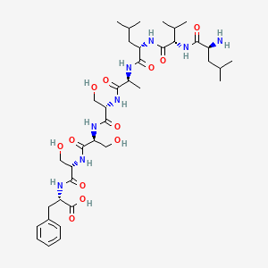 molecular formula C38H62N8O12 B12566931 L-Leucyl-L-valyl-L-leucyl-L-alanyl-L-seryl-L-seryl-L-seryl-L-phenylalanine CAS No. 197970-36-8