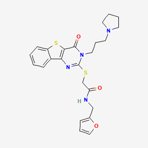 N-(2-furanylmethyl)-2-[[4-oxo-3-[3-(1-pyrrolidinyl)propyl]-[1]benzothiolo[3,2-d]pyrimidin-2-yl]thio]acetamide