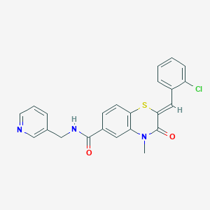 (2Z)-2-(2-chlorobenzylidene)-4-methyl-3-oxo-N-(pyridin-3-ylmethyl)-3,4-dihydro-2H-1,4-benzothiazine-6-carboxamide