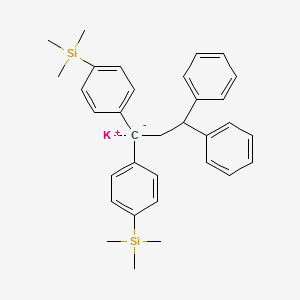 molecular formula C33H39KSi2 B12566973 potassium;[4-[3,3-diphenyl-1-(4-trimethylsilylphenyl)propyl]phenyl]-trimethylsilane CAS No. 188578-26-9