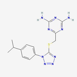 6-[[[1-(4-Propan-2-ylphenyl)-5-tetrazolyl]thio]methyl]-1,3,5-triazine-2,4-diamine