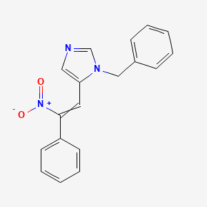 molecular formula C18H15N3O2 B12567066 1-Benzyl-5-(2-nitro-2-phenylethenyl)-1H-imidazole CAS No. 192990-26-4