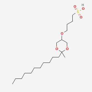 molecular formula C20H40O6S B12567083 1-Butanesulfonic acid, 4-[(2-methyl-2-undecyl-1,3-dioxan-5-yl)oxy]- CAS No. 308818-10-2