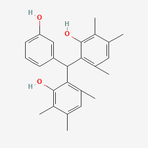 molecular formula C25H28O3 B12567092 2,2'-[(3-Hydroxyphenyl)methylene]bis(3,5,6-trimethylphenol) CAS No. 195301-80-5