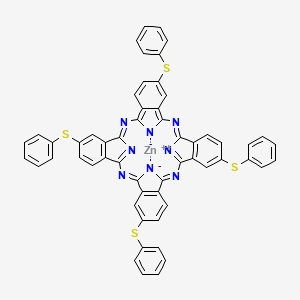 molecular formula C56H32N8S4Zn B1256711 zinc;6,15,24,33-tetrakis(phenylsulfanyl)-2,11,20,29,37,39-hexaza-38,40-diazanidanonacyclo[28.6.1.13,10.112,19.121,28.04,9.013,18.022,27.031,36]tetraconta-1,3,5,7,9,11,13(18),14,16,19(39),20,22(27),23,25,28,30(37),31(36),32,34-nonadecaene 