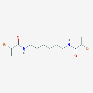 molecular formula C12H22Br2N2O2 B12567137 Propanamide, N,N'-1,6-hexanediylbis[2-bromo- CAS No. 300707-30-6