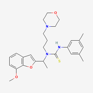molecular formula C27H35N3O3S B1256714 3-(3,5-Dimethylphenyl)-1-[1-(7-methoxy-2-benzofuranyl)ethyl]-1-[3-(4-morpholinyl)propyl]thiourea 