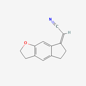 molecular formula C13H11NO B12567182 Acetonitrile,(2,3,5,6-tetrahydro-7H-indeno[5,6-B]furan-7-ylidene)- 