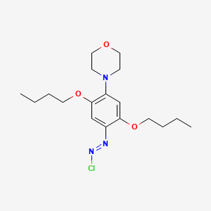 molecular formula C18H28ClN3O3 B12567198 4-{2,5-Dibutoxy-4-[(E)-chlorodiazenyl]phenyl}morpholine CAS No. 192510-78-4