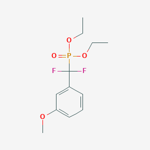 molecular formula C12H17F2O4P B12567336 Phosphonic acid, [difluoro(3-methoxyphenyl)methyl]-, diethyl ester CAS No. 306753-69-5