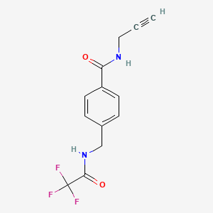 molecular formula C13H11F3N2O2 B12567385 Benzamide, N-2-propynyl-4-[[(trifluoroacetyl)amino]methyl]- CAS No. 467218-71-9