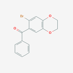 molecular formula C15H11BrO3 B125674 (7-Bromo-2,3-dihydro-1,4-benzodioxin-6-yl)(phenyl)methanone CAS No. 159175-58-3