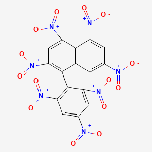 molecular formula C16H5N7O14 B12567453 2,4,5,7-Tetranitro-1-(2,4,6-trinitrophenyl)naphthalene CAS No. 185119-42-0