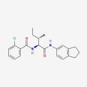 molecular formula C22H25ClN2O2 B12567609 N~2~-(2-Chlorobenzoyl)-N-(2,3-dihydro-1H-inden-5-yl)isoleucinamide 