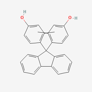 molecular formula C27H22O2 B12567653 Phenol, 4,4'-9H-fluoren-9-ylidenebis[3-methyl- CAS No. 167953-74-4