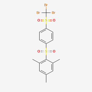 molecular formula C16H15Br3O4S2 B12567683 Benzene, 1,3,5-trimethyl-2-[[4-[(tribromomethyl)sulfonyl]phenyl]sulfonyl]- CAS No. 263339-82-8